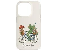 Cottagecore Frog Riding Bicycle Foraging Day Strawberry Case for iPhone 14 Pro