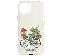 Cottagecore Frog Riding Bicycle Foraging Day Strawberry Case for iPhone 15 Plus