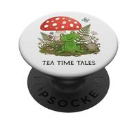 Cottagecore Frog Tea Time Mushroom Goblincore Aesthetic PopSockets Adhesive PopGrip