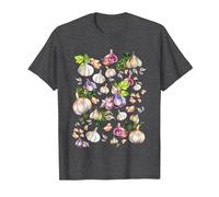 Cottagecore Garlic Onion Vegetable Gardening Garlic Lover T-Shirt, Men, Dark Heather Grey, 4X-Large