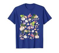 Cottagecore Garlic Onion Vegetable Gardening Garlic Lover T-Shirt, Men, Royal Blue, Medium