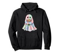 Cottagecore Ghost Cute Pastel Goth Halloween Floral Pink Pullover Hoodie