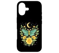 Cottagecore Goblincore Moon Yellow Flowers Butterfly Moth Case for iPhone 17