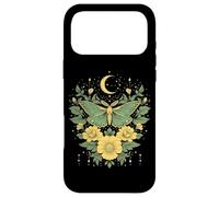 Cottagecore Goblincore Moon Yellow Flowers Butterfly Moth Case for iPhone 17 Pro Max