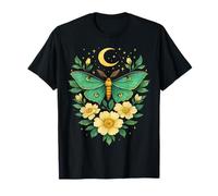 Cottagecore Goblincore Moonphases White Flowers Butterfly T-Shirt