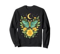 Cottagecore Goblincore Moonphases Yellow Flowers Butterfly Sweatshirt