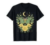 Cottagecore Goblincore Moonphases Yellow Flowers Butterfly T-Shirt