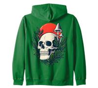 Cottagecore Goth Skull Mushroom Moon Botanical Gothic Forest Zip Hoodie