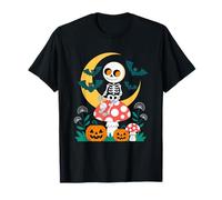 Cottagecore Halloween Skeleton on a Mushroom T-Shirt