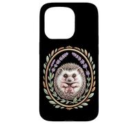 Cottagecore Hedgehog In Lavender Woodland Laurel Wreath Case for iPhone 15 Pro