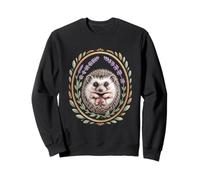 Cottagecore Hedgehog In Lavender Woodland Laurel Wreath Sweatshirt