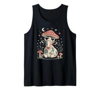 Cottagecore Heifer Sleeping Beside Cute Wild toadstools Tank Top