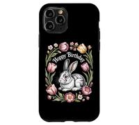 Cottagecore Hoppy Birthday Bunny Floral Nature Case for iPhone 11 Pro