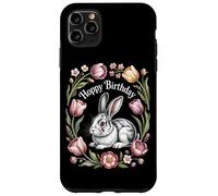 Cottagecore Hoppy Birthday Bunny Floral Nature Case for iPhone 11 Pro Max