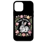 Cottagecore Hoppy Birthday Bunny Floral Nature Case for iPhone 12 mini