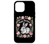 Cottagecore Hoppy Birthday Bunny Floral Nature Case for iPhone 12 Pro Max