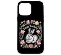 Cottagecore Hoppy Birthday Bunny Floral Nature Case for iPhone 13 Pro Max