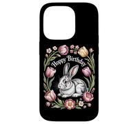 Cottagecore Hoppy Birthday Bunny Floral Nature Case for iPhone 14 Pro