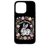 Cottagecore Hoppy Birthday Bunny Floral Nature Case for iPhone 15 Pro Max