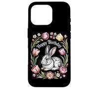 Cottagecore Hoppy Birthday Bunny Floral Nature Case for iPhone 16 Pro