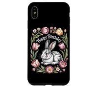 Cottagecore Hoppy Birthday Bunny Floral Nature Case for iPhone XS Max