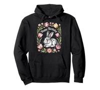 Cottagecore Hoppy Birthday Bunny Floral Nature Pullover Hoodie