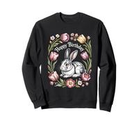 Cottagecore Hoppy Birthday Bunny Floral Nature Sweatshirt