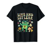 Cottagecore Kawaii Frog Bubble Letters Live and Let Leap T-Shirt