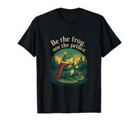 Cottagecore Kawaii Frog Drinking Milk Fairy Tale Print T-Shirt