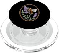 Cottagecore Lavender Bee Floral Herbal Meadow Emblem PopSockets PopGrip for MagSafe