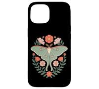 Cottagecore Luna Moth With Wildflower Botanical Wreath Case for iPhone 15
