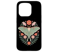 Cottagecore Luna Moth With Wildflower Botanical Wreath Case for iPhone 15 Pro
