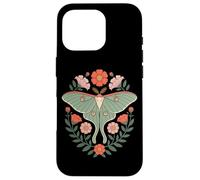 Cottagecore Luna Moth With Wildflower Botanical Wreath Case for iPhone 16 Pro