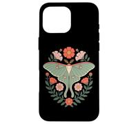 Cottagecore Luna Moth With Wildflower Botanical Wreath Case for iPhone 16 Pro Max