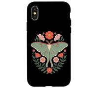 Cottagecore Luna Moth With Wildflower Botanical Wreath Case for iPhone X/XS