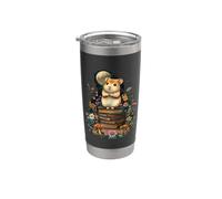 cottagecore Moon Mushroom Hamster Sitting on Book goblincore Stainless Steel Insulated Tumbler