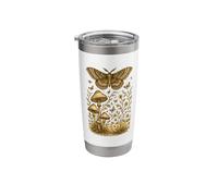 Cottagecore Moth Forest Mushrooms Plants Wildflowers Stainless Steel Insulated Tumbler