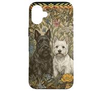 Cottagecore Scottie Westie Floral Garden Art Case for iPhone 16 Plus