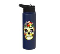 Cottagecore Skull Mushroom Retro Men Women Goth Goblincore Stainless Steel Insulated Water Bottle