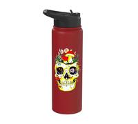 Cottagecore Skull Mushroom Retro Men Women Goth Goblincore Stainless Steel Insulated Water Bottle
