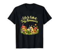 Cottagecore Slug Life Tiny Adventures Quote Design T-Shirt