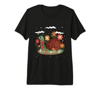 cottagecore Snail Nature Floral Garden Whimsical Bug Insect Premium T-Shirt