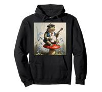 Cottagecore Toad Toadstool Playing the Banjo Mushroom Nature Pullover Hoodie