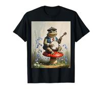 Cottagecore Toad Toadstool Playing The Banjo Mushroom Nature T-Shirt