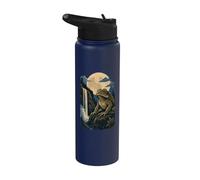 Cottagecore Toad Waterfall Full Moon Nature Amphibian Stainless Steel Insulated Water Bottle