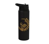Cottagecore Toadstool Fly Agaric Line Art Foraging Mushroom Stainless Steel Insulated Water Bottle