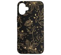 Cottagecore Vintage Floral Black Botanical Garden Art Case for iPhone 16 Plus