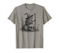 Cottagecore Wizard Frog Lover Cute Toad and Skull T-Shirt