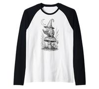 Cottagecore Wizard Frog Lover Cute Toad Mushroom Book Reader Raglan Baseball Tee