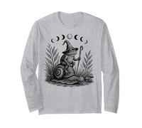 Cottagecore Wizard Frog Lover Cute Toad Snail Moon Phases Long Sleeve T-Shirt